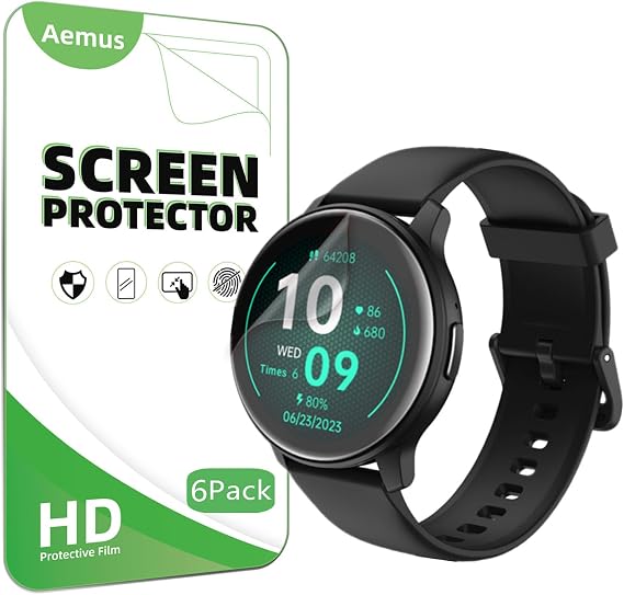 Screen Protector Compatible for Amazfit Active Max Smart Watch 1.5 | (6 Pack) Clear TPU Soft Film