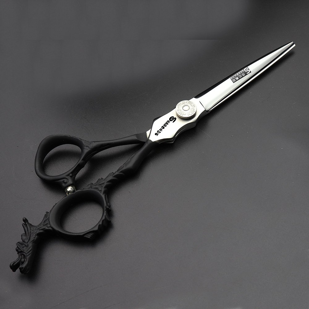 6 Zoll Friseursalon Professionelle Haarschere dünne Schere (6 Zoll Flach-B) | Japanischer Stahl 440C,Verstellbar, dauerhaft scharf