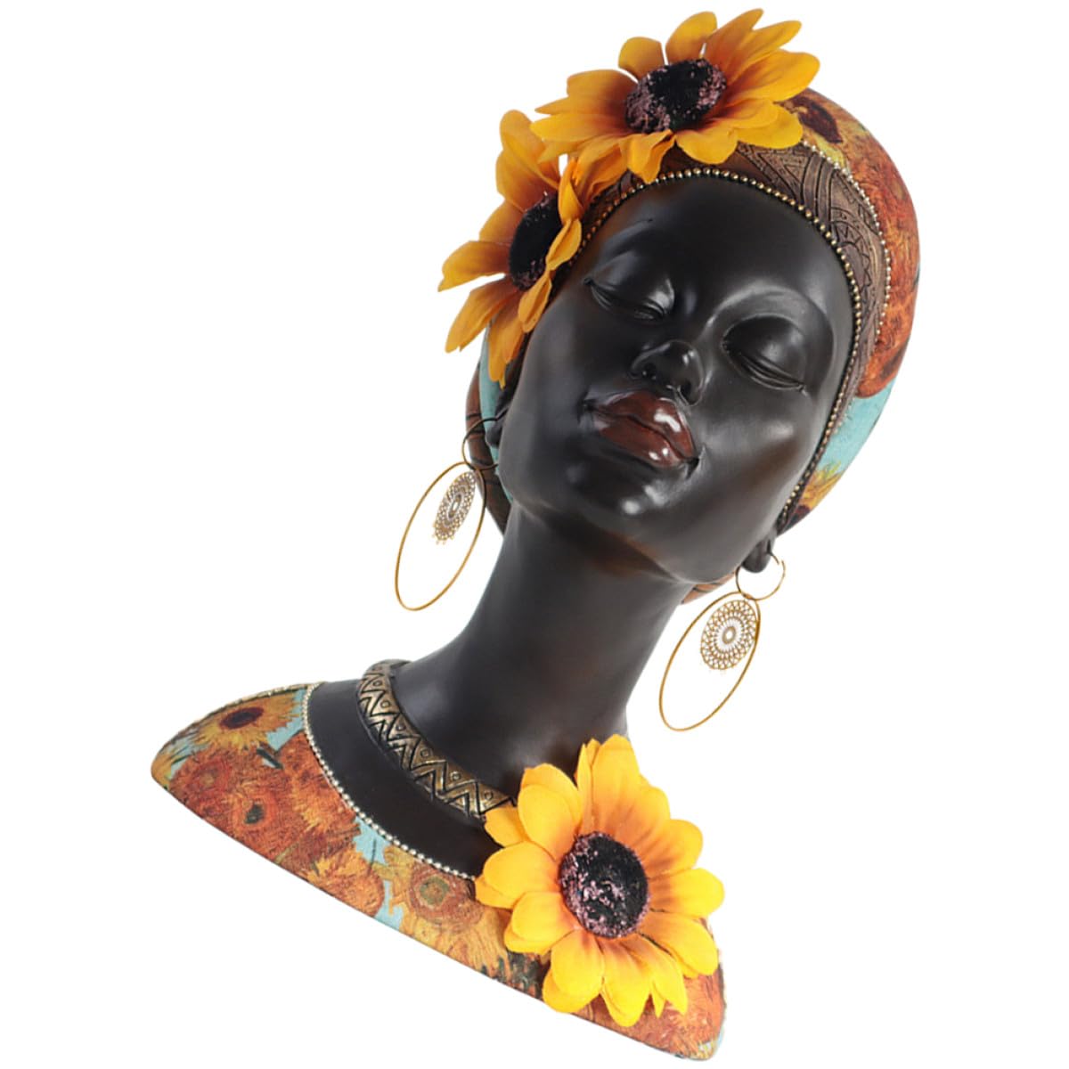 Figurine africaine en résine SHINEOFI pour salon et bureau