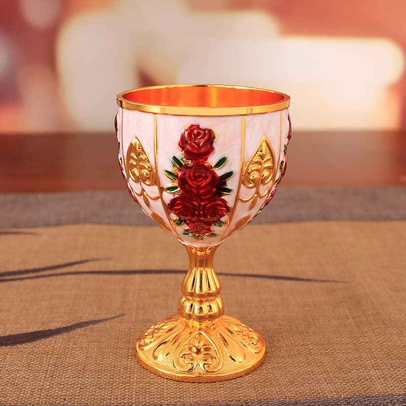 Messing Kelch Gotisch – Handgefertigter Weinkelch, Schwarz-gold, Mittelalterlich, 15,2 Cm, Für Deko Oder Trinken