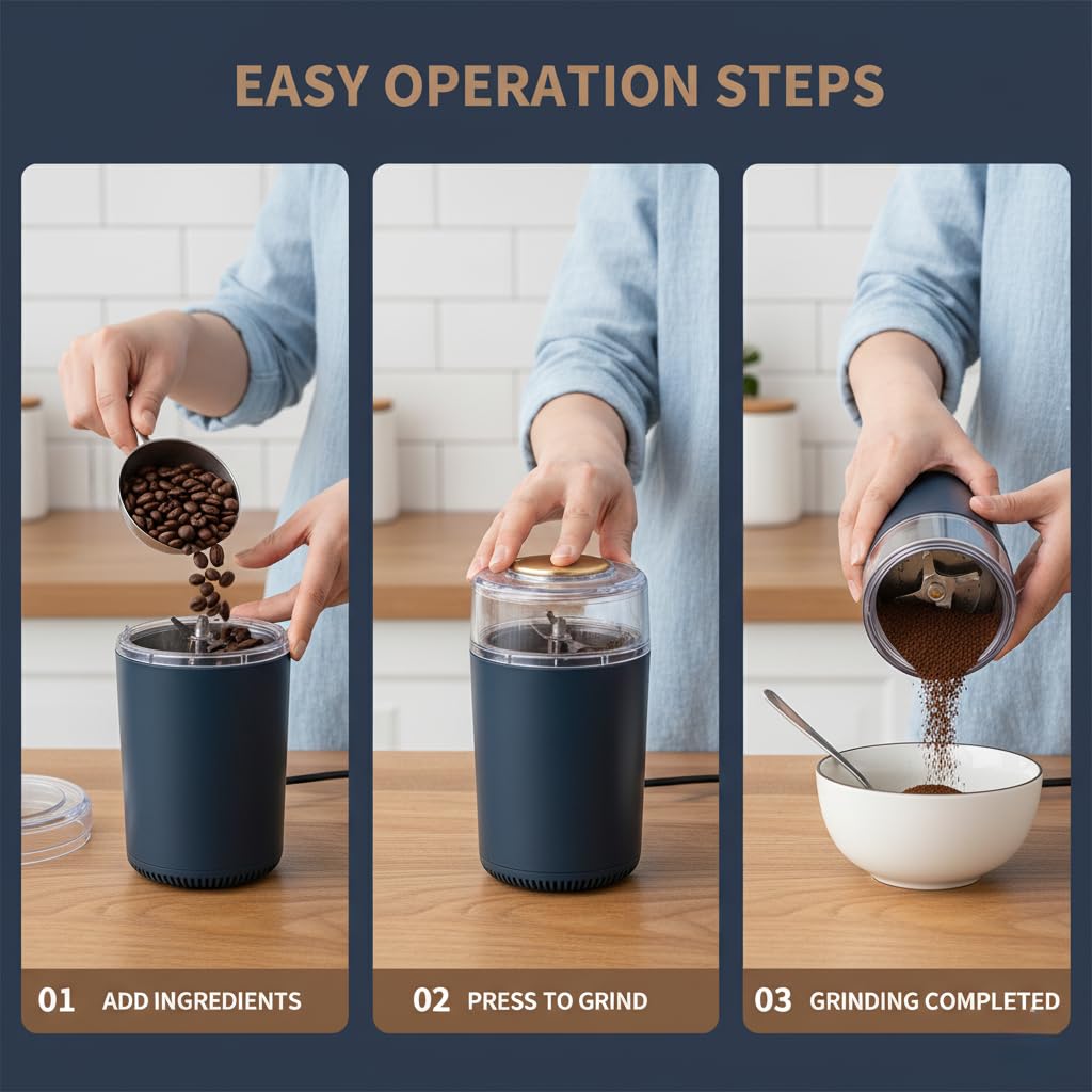 Mini Portable Coffee Grinder - Stainless Steel -3