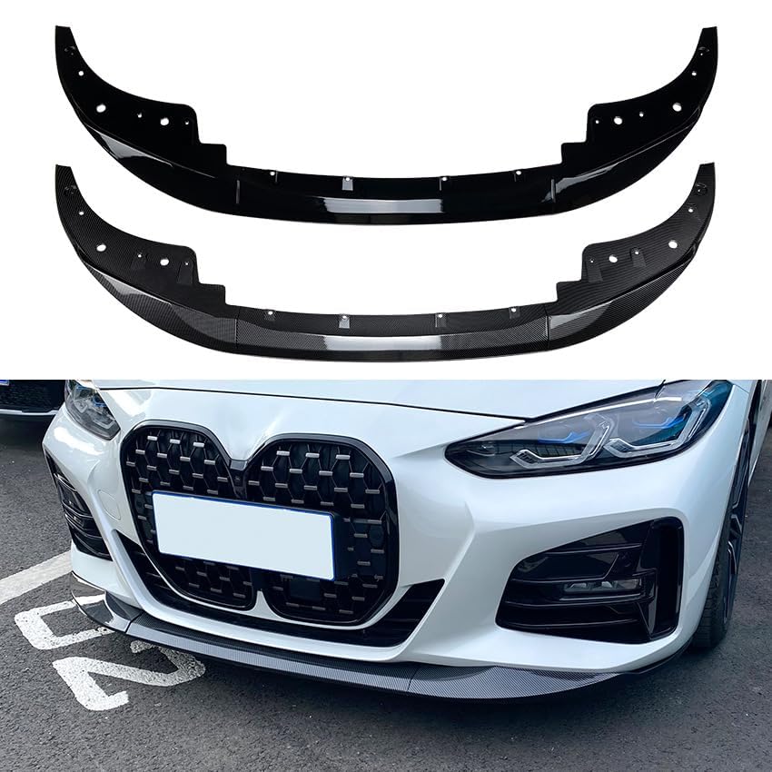 Aileron Avant de Voiture pour BMW 4 Series 425i 430i G22 G23 2020, de Pare-Chocs Résistant aux Chocs Avant Séparateur séparateur Kit Lame Diffuseur,A/Carbon Fiber Pattern