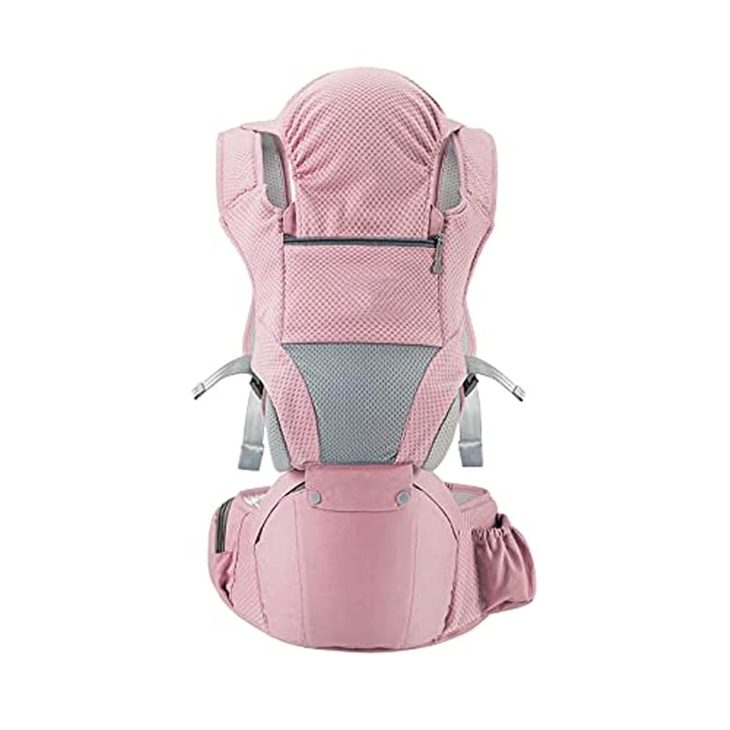 MEDITIVE 3 in 1 Cotton Baby Carrier with Detachable Hip Seat, Ergonomically Made, 4 to 24 Months (Pink Color)