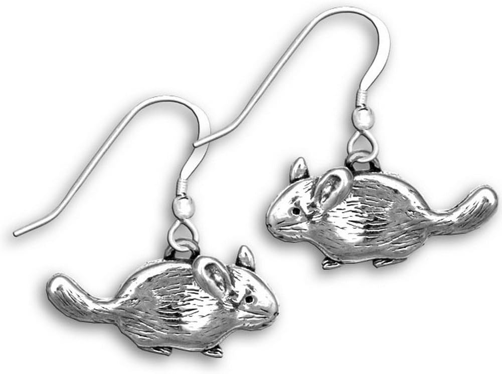 Sterling Silver Chinchilla Earrings by The Magic Zoo