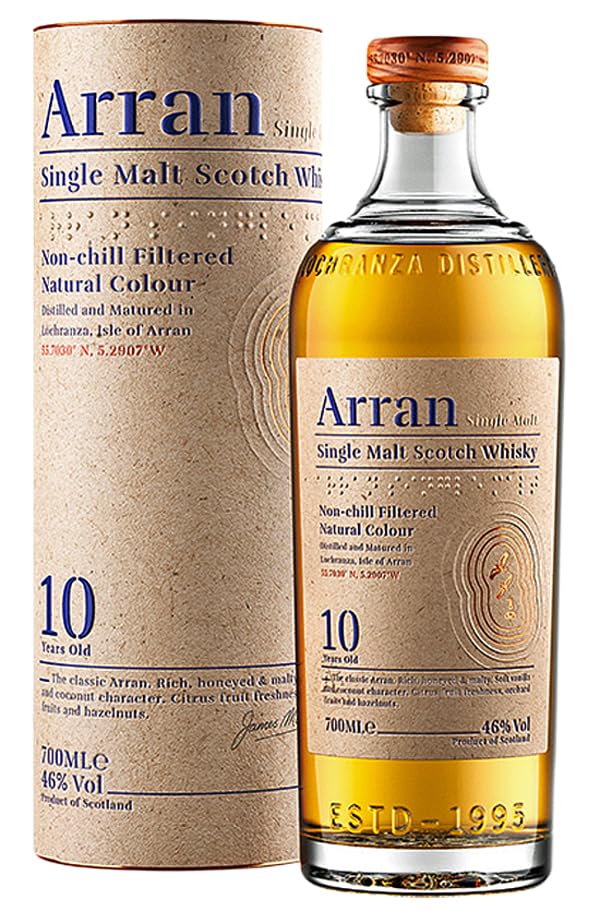 Arran 10 Jahre | Single Malt Scotch Whisky | 0,7 l. Flasche in Tube