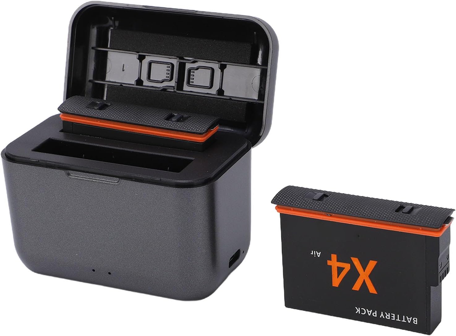 Gugxiom 2-Pack 2050mAh Battery & Dual Slot Charger for X4 Air Accessories, Type C Intelligent Two Way Charger Hub with Slots