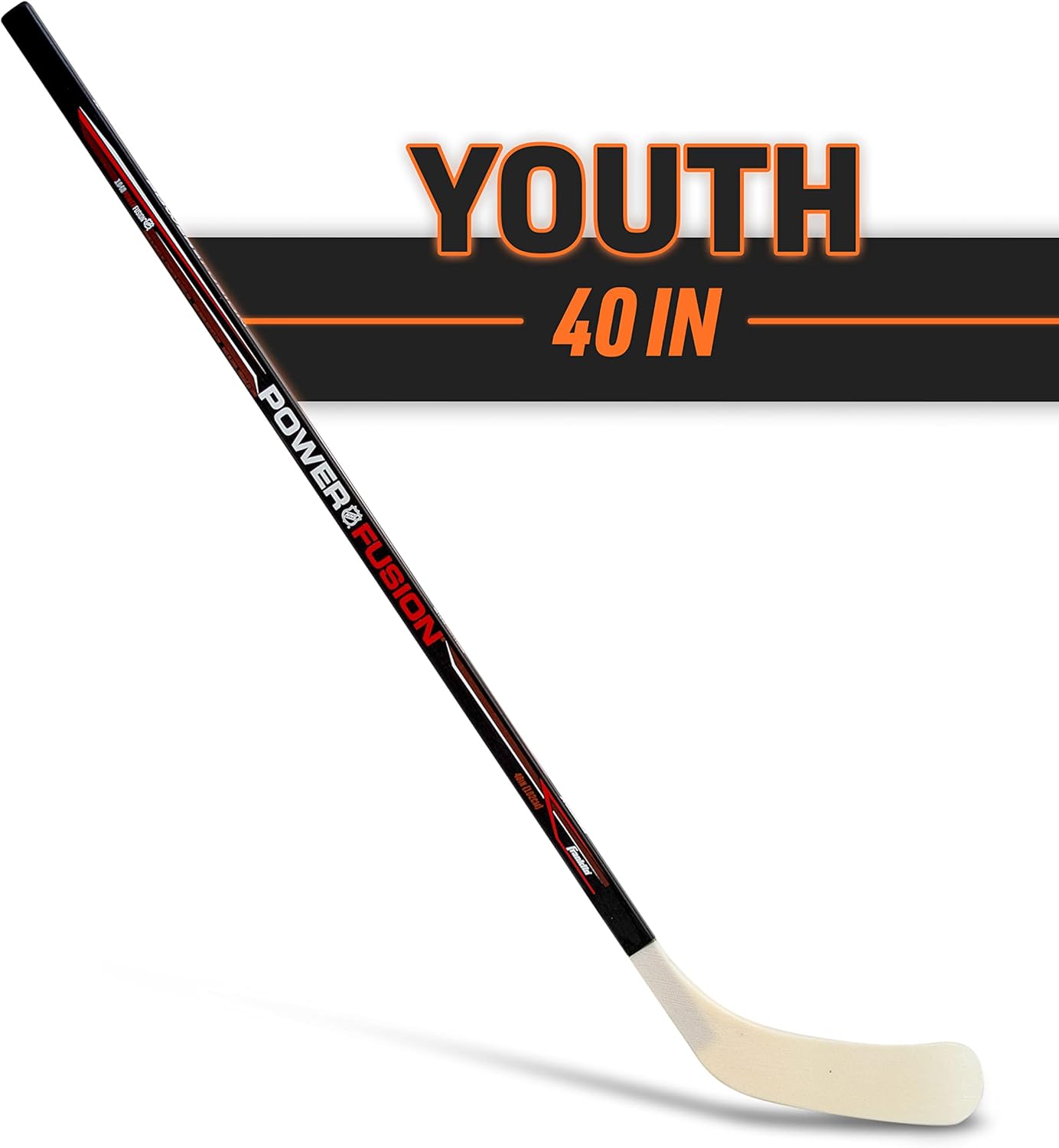 Franklin Sports NHL Kids Street Hockey Sticks - Youth, Junior + Senior Sticks - Right + Left Handed - 40", 48" + 56" White/Black/Red 40" Right Shot