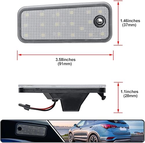 Miniatura 6 de 2 unidades de luces LED de matrícula para Hyundai Santa Fe DM Grand Santa Fe NC alimentado por alta potencia SMD xenón blanco LED libre de errores