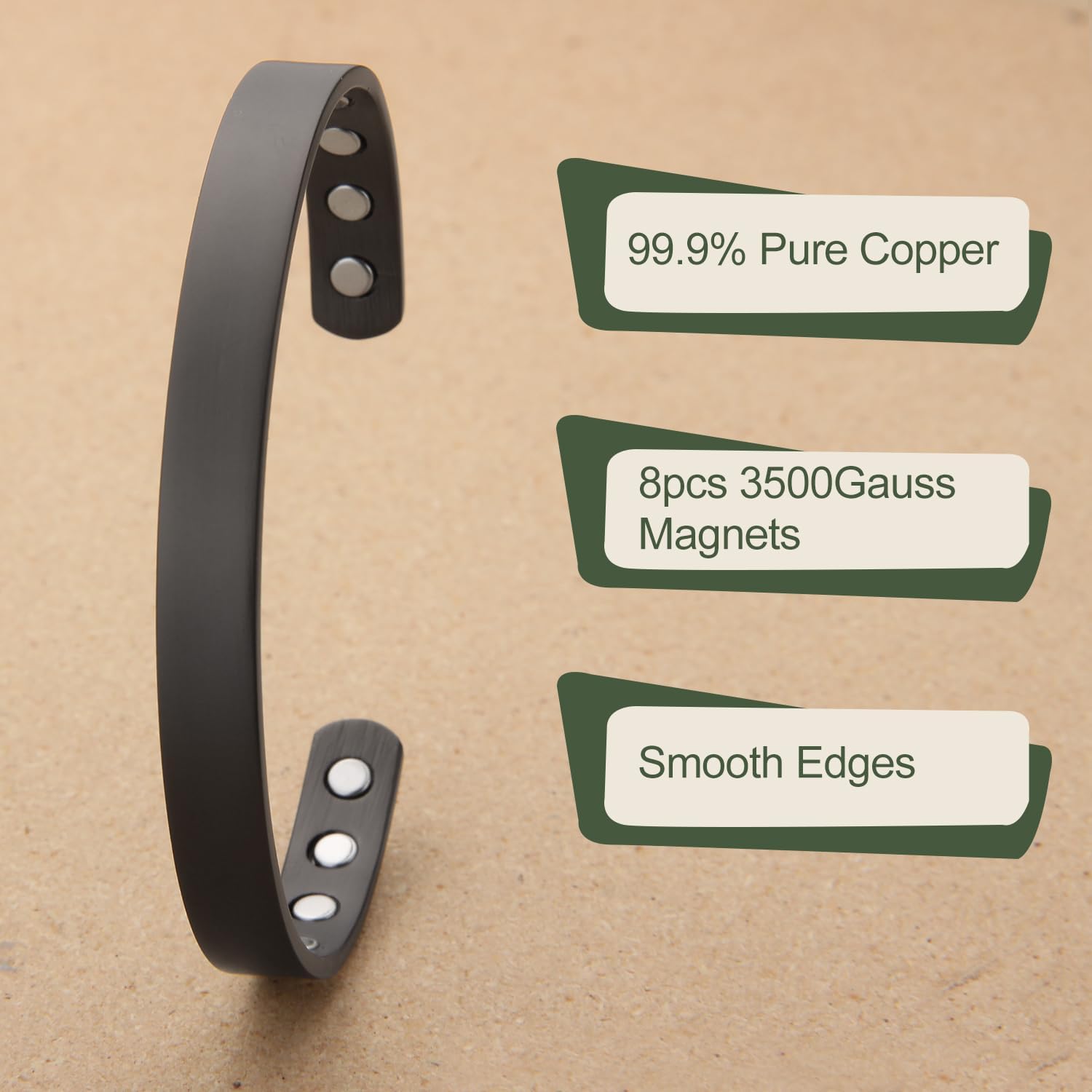 MagEnergy Copper Bracelet for Men and Women-Copper Magnetic Bangle image 2