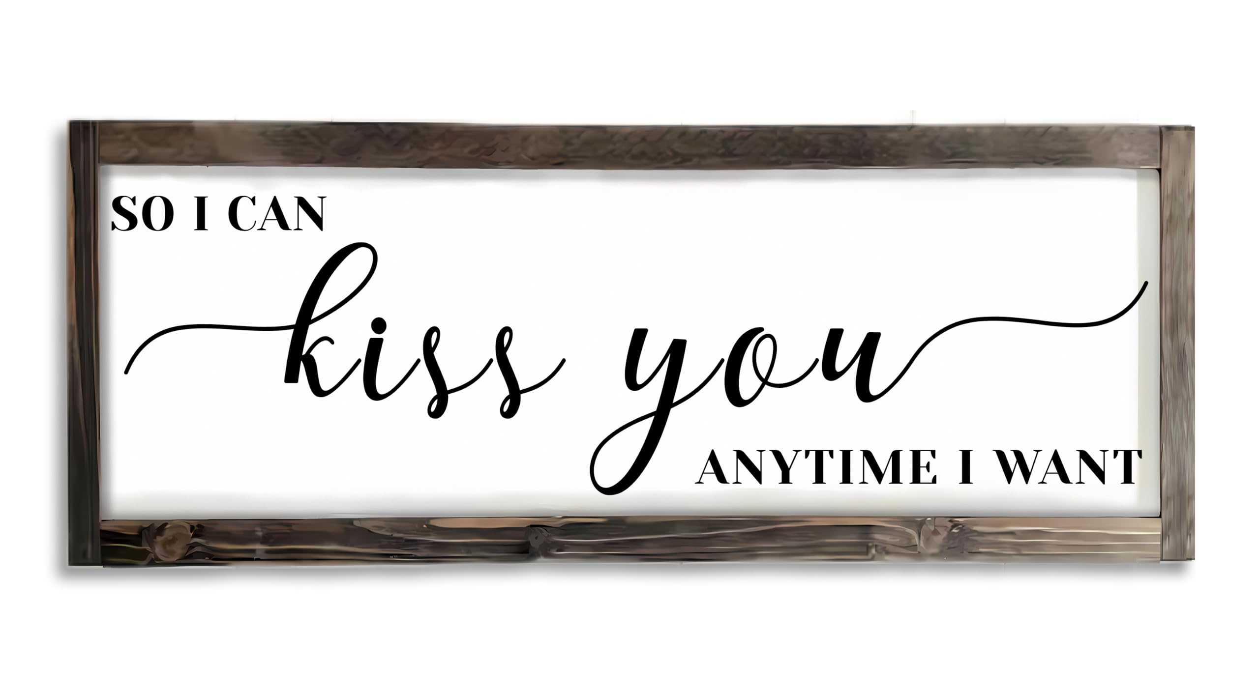 Dazingart Farmhouse Master Bedroom Wall Decor, So I Can Kiss You Anytime I Want Sign, Engagement Decorations (I Can Kiss You)
