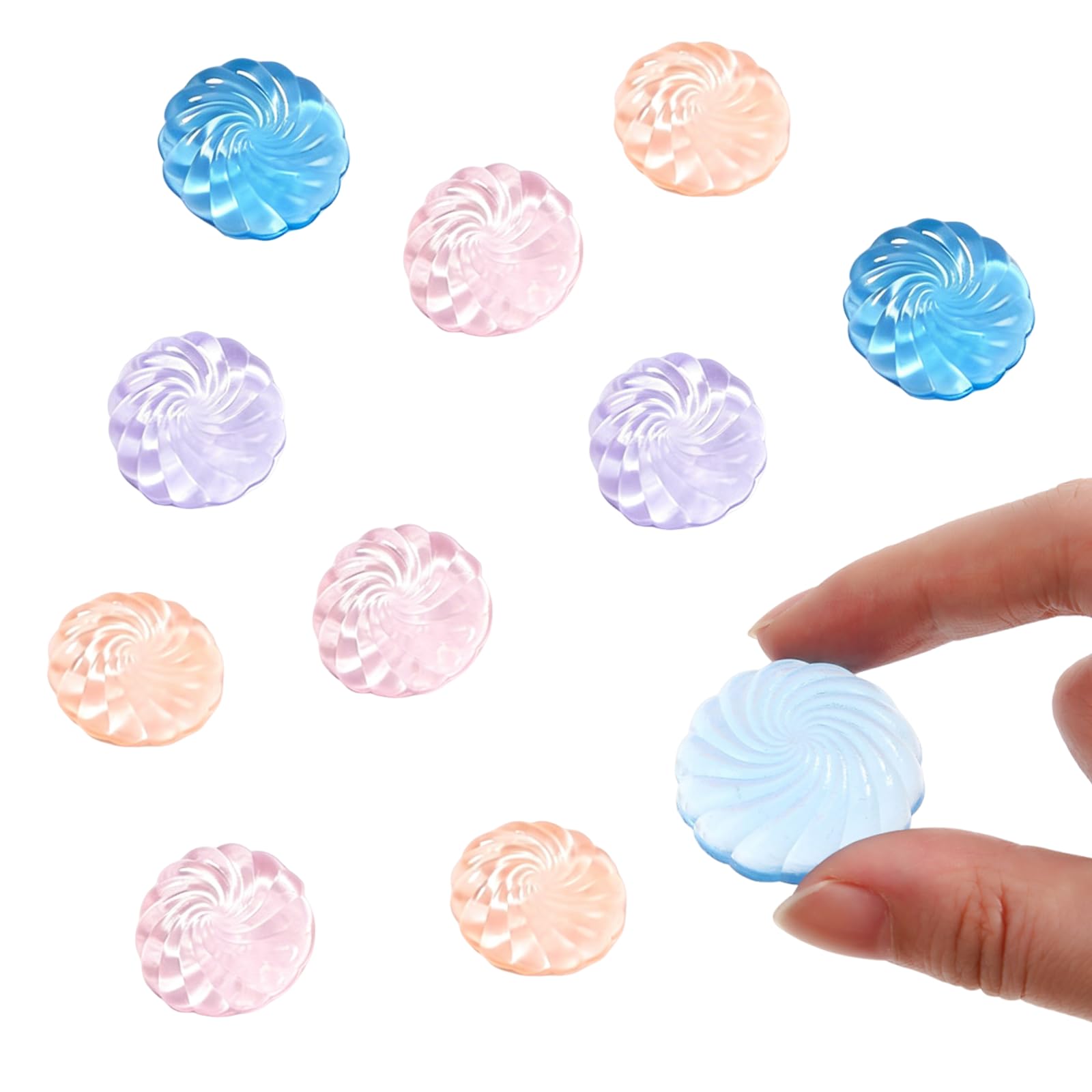 10Pcs Crystal Bun Squeeze Toys 3.2cm/1.26in Soft TPR Squishy Fidget Cubes for Stress Relief Focus Sensory Play Non-Toxic Calming Toy for Adults Teens Office Home