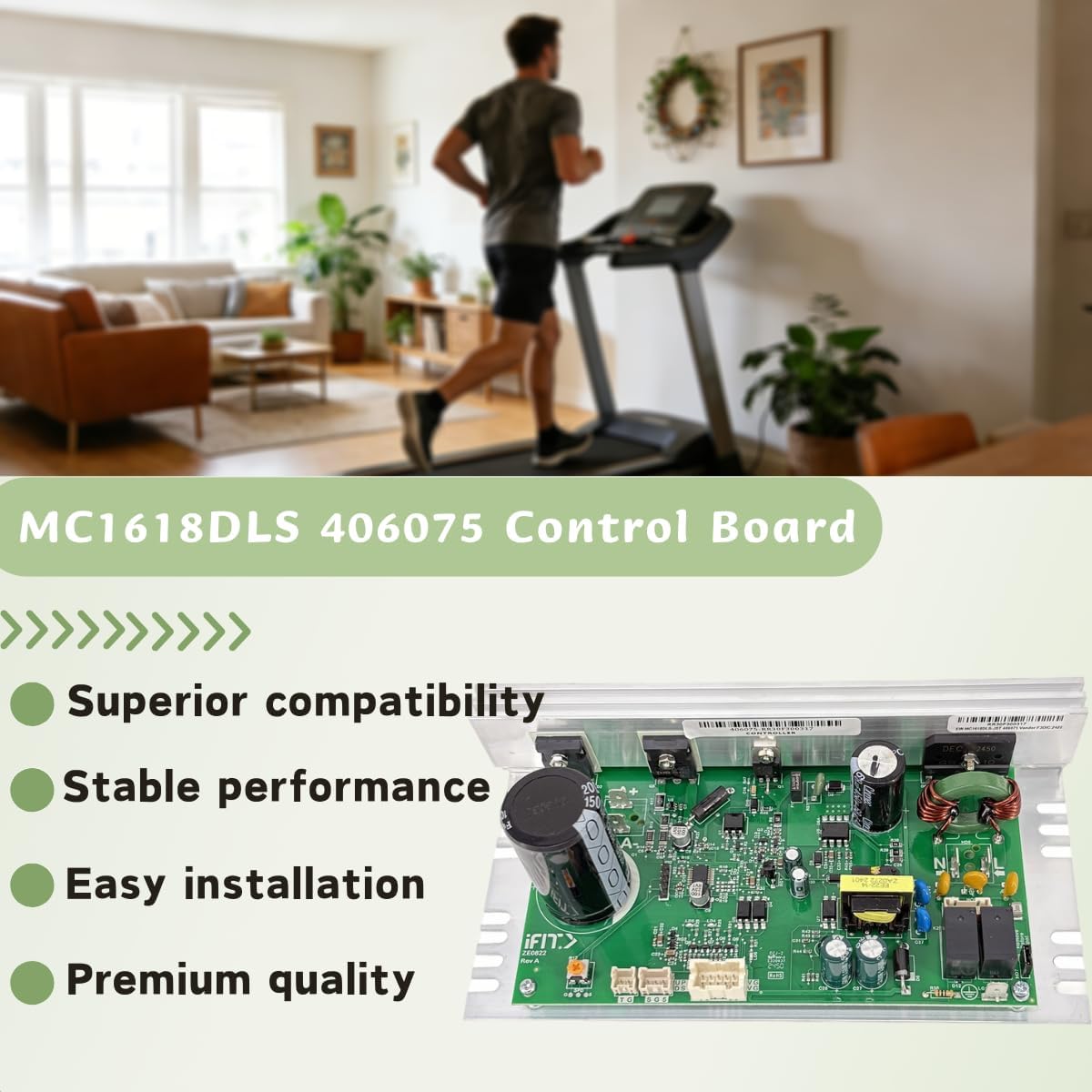 MC1618DLS 406075 Treadmill Control Board, #Replace ZE0822 Works with Icon GldsGym Proform Nordic-Track Treadmill Motor Controller (White Sockets)