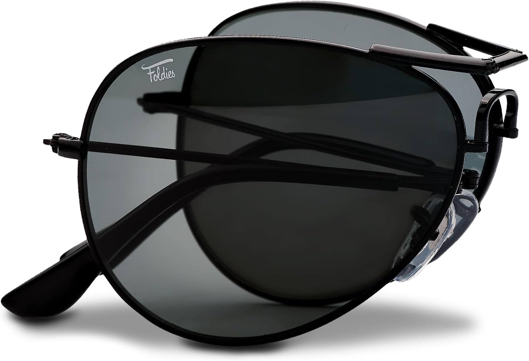 Polarized Folding Sunglasses – Scratch Resistant Lens Coating – Collapsible Frame – Premium Leather Case – Aviators