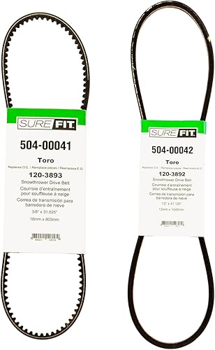 SureFit Correa de transmisión de barrena delantera y trasera que reemplaza a Toro 120-3892 120-3893 Power Max 724 quitanieves 12 pulgadas x 41.125