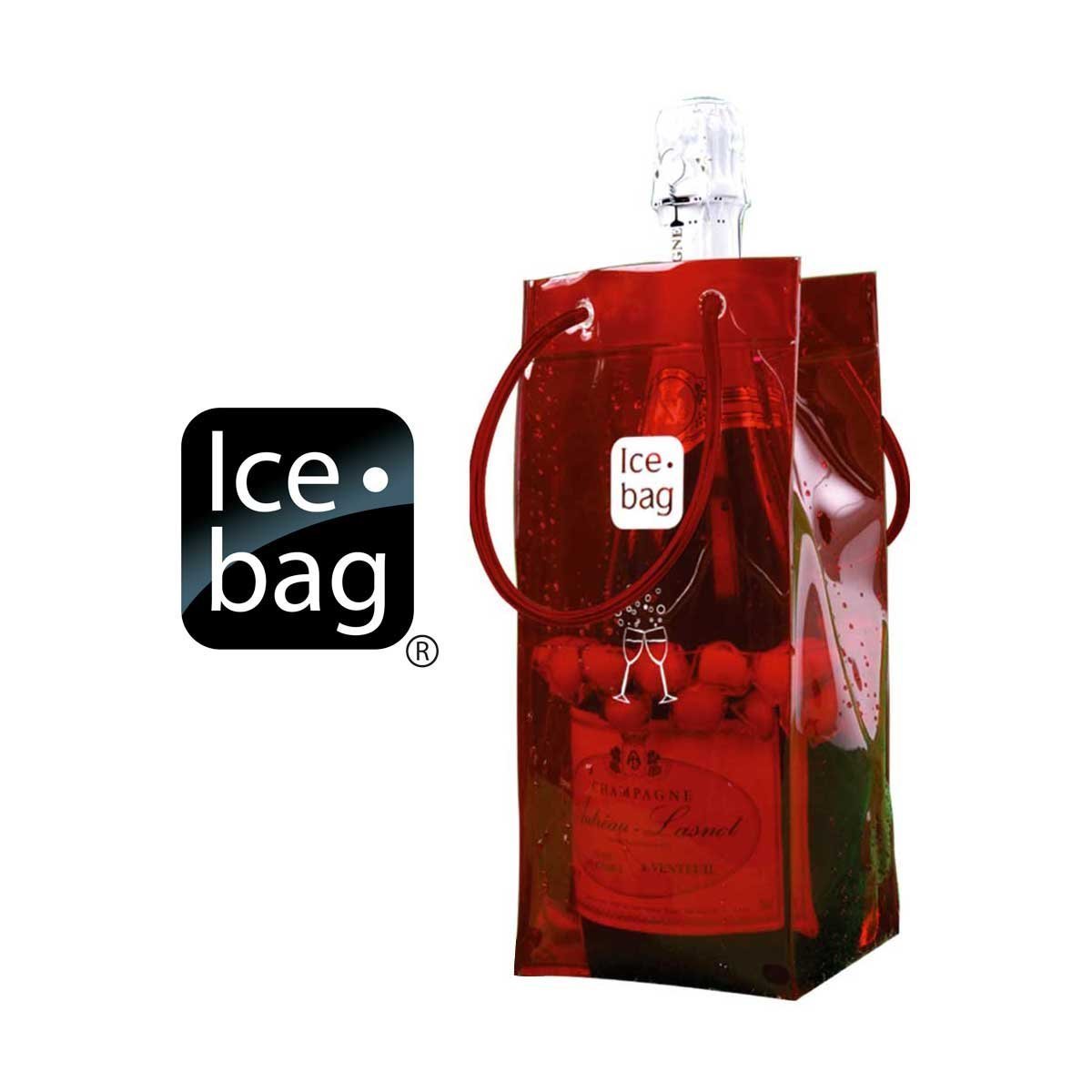 Ice Bag Is Portable and Folds for easy Storage - Red