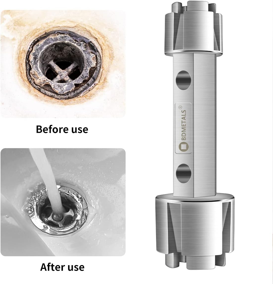 Tub Drain Remover Wrench-Die-Cast Aluminum Tub Drain Tool Wrench for Bathroom and Bathhouse
