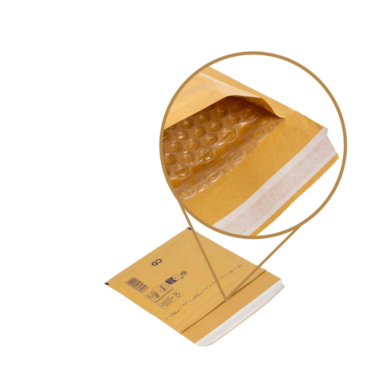 smiley pack Luftpolstertaschen Größe CD Braun 200 x 175 mm, gepolsterte Versandtaschen mit Selbstklebeverschluss für CD und DVD Versand (400 Stück)