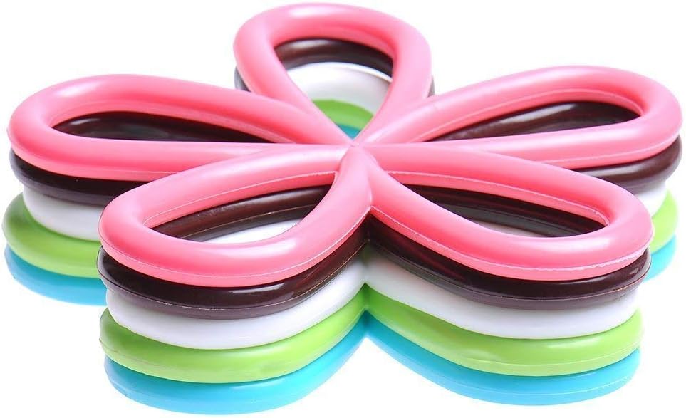 Baskety Anti-Slip Table Mats Plastic Heat Pad Insulated Kitchen Placemats for Dining (Multicolour, Pack of 5)