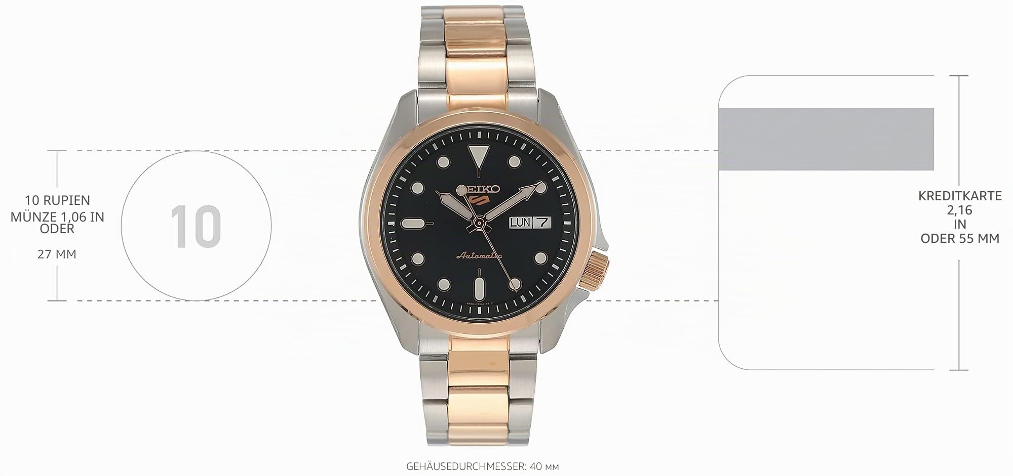 Seiko 5 Sport SRPE58K1 Automatikuhr, Silber, Armband