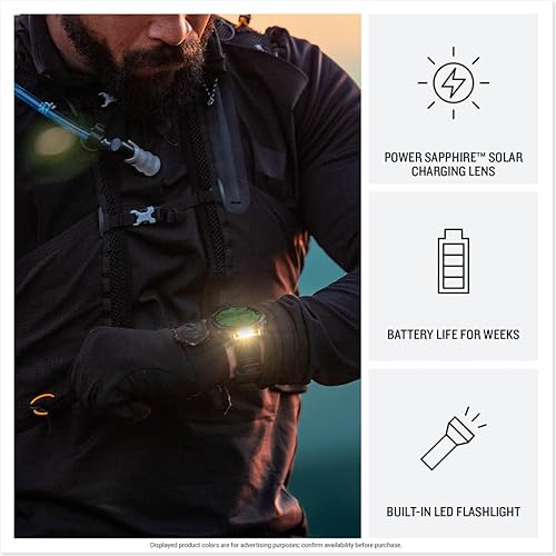 Miniatura 4 de Garmin fnix 0.315 - 2.008 in, solar, zafiro, reloj inteligente GPS multideporte premium, batería de larga duración, clasificación para inmersión,