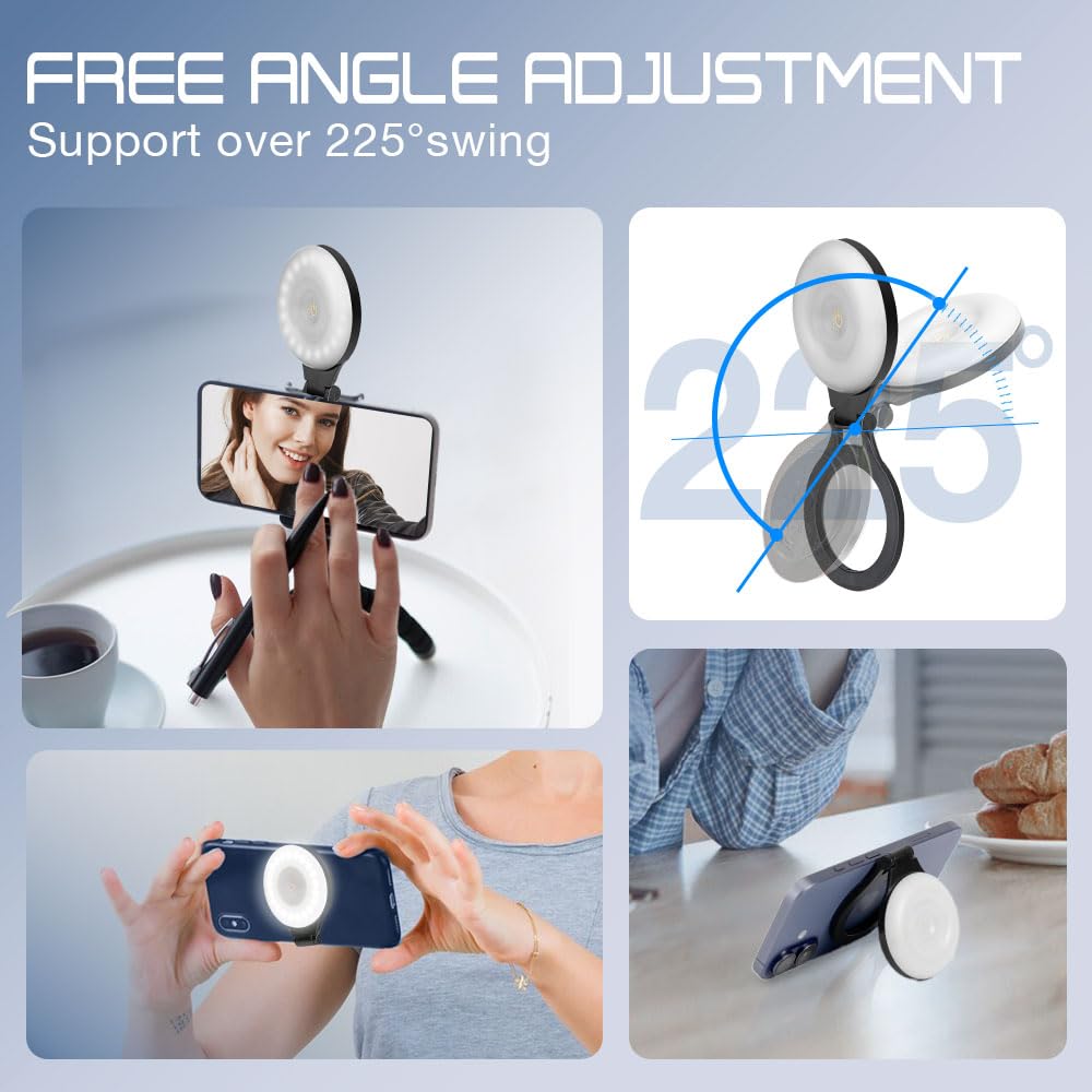 Neewer Entry Level MagSafe Selfie Light For IPhone 4 Mode Foldable Led Fill Light For Video Makeup Black