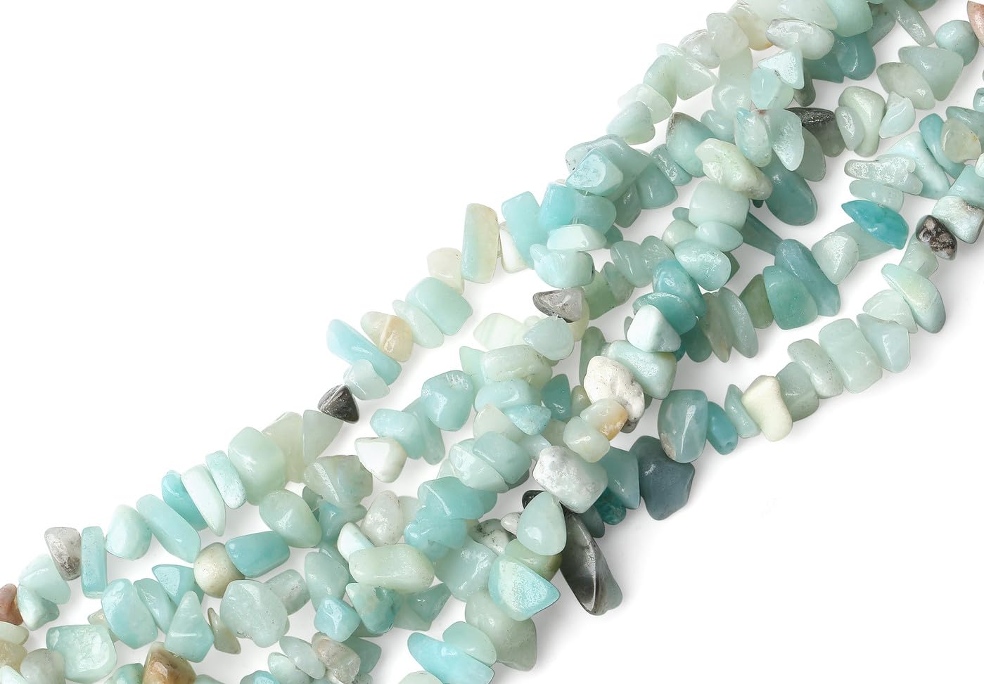 GUJOXILA 400pcs Amazonite Crystal Beads for Bracelet Jewellery Making Amazonite Chips Stones Blue Gemstone Beads for Crafting Polished Craft Nature Blue Bead DIY 5-8mm - Image 3