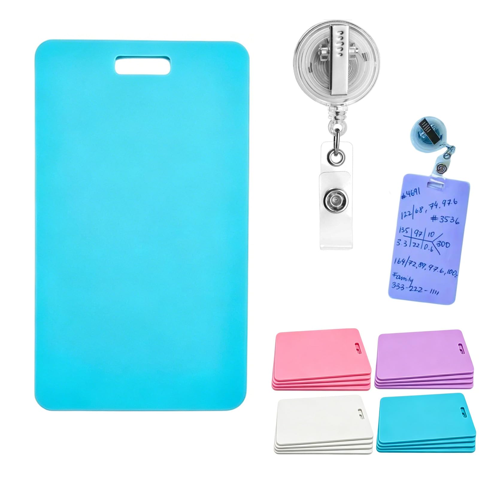 Erasable Badge Sticky Notes, 2026 New Reusable Silicone Vertical Horizontal Badge Buddy, Portable Erasable Badges Notes, Dual-Side Writable, Fade-Proof & No Blur for Nurse Doctor Healthcare (A-2)