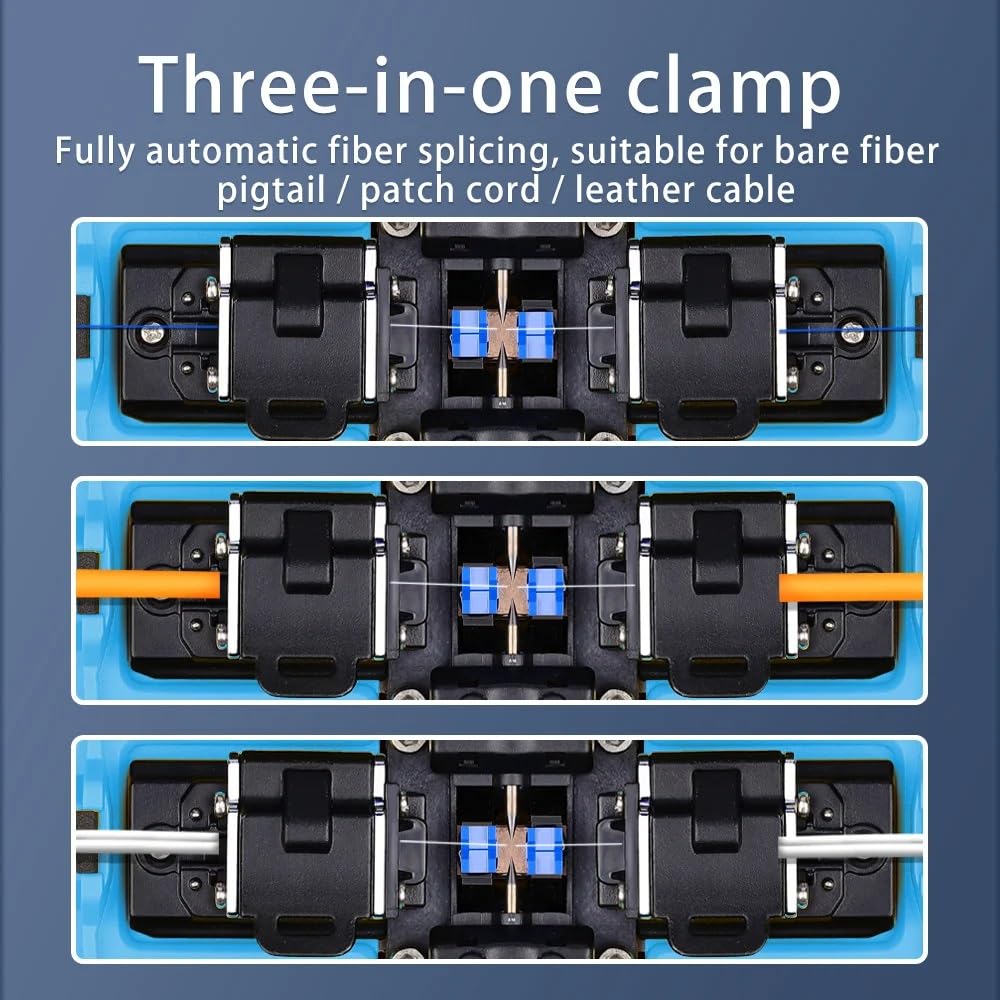 Épisseuse automatique de fusion de fibre optique avec écran de 8,9 cm, machine d'épissure de soudure à fibre optique pour connexion à froid et épissure de câble métallique d'isolation