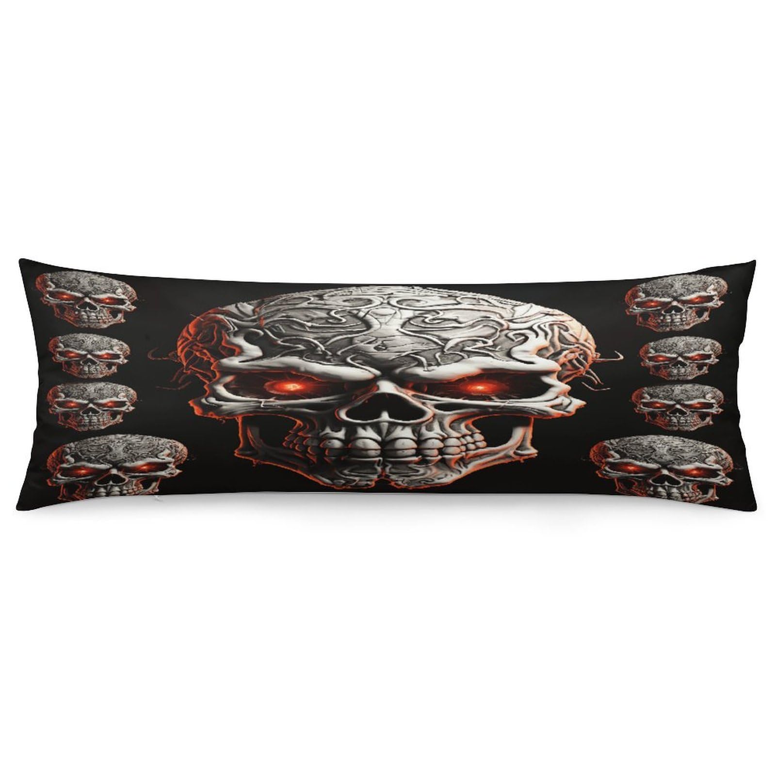 Evil Skull Throw Pillow Cover Soft Pillow Case Decorative Lumbar Pillow Cover Cozy Throw Pillowcase Polyester Rectangular Cushion Case Decor for Couch Sofa Bed