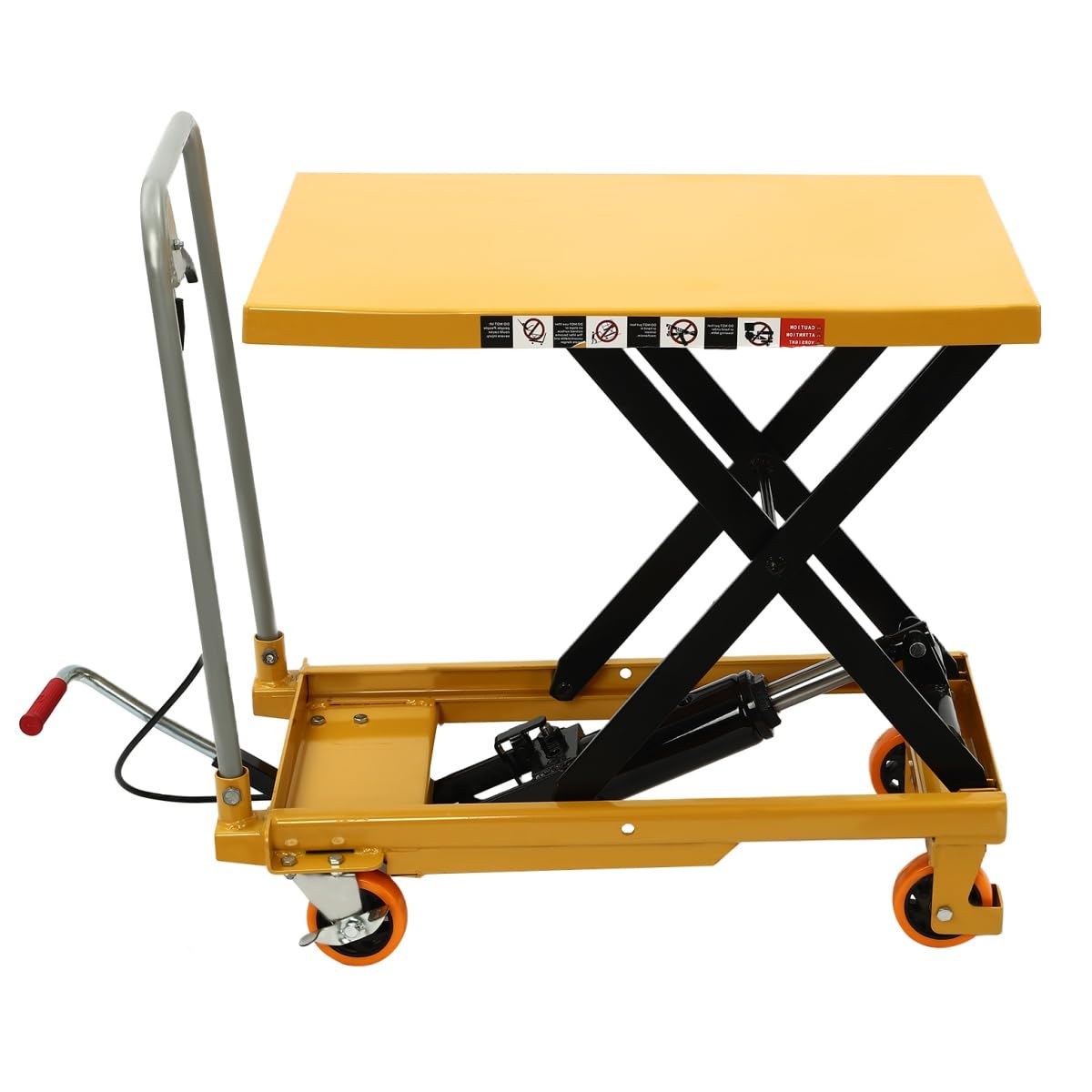 JAYGOVAN Hydraulic Lift Table Cart 500LBS Capacity,Cart Lift Table Cart 30.5-Inch Lifting Height Manual Scissor Lift Table w/ 4 Wheels and Foot Pump, Elevating Hydraulic Cart for Material Handling