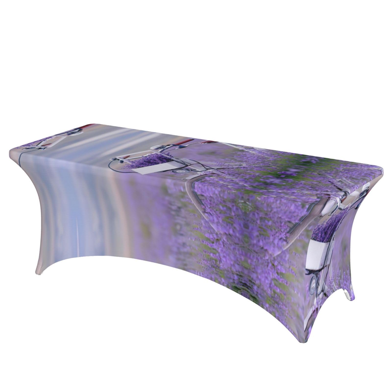 Nappe de table extensible EdWal Lavande Field finition premium spandex pour réception de mariage