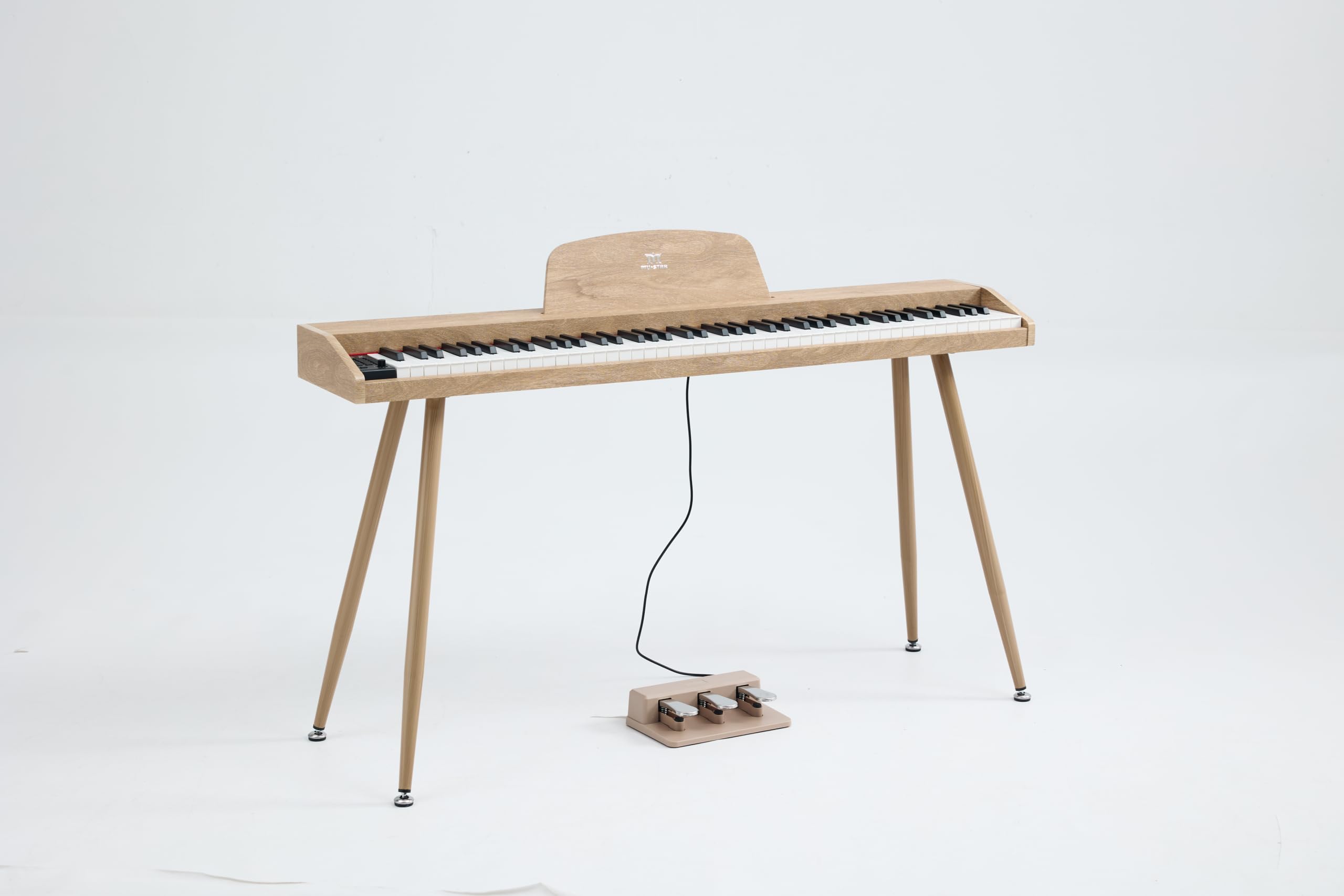 MUSTAR 88 Tasten Digital Piano für Anfänger, Keyboard Piano Volle Größe mit 3 Pedaleinheiten, Portable E-Piano, Home Digital Piano mit MIDI-USB und Ständer, Helle Oak