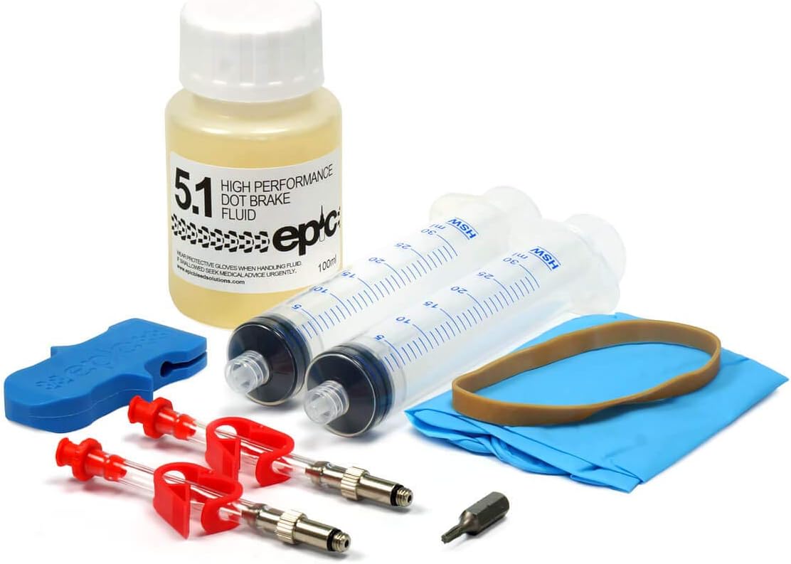 Bleed Kit for Avid Brakes & DOT 5.1 Brake Fluid - Compatible all Avid Brake Models - Juicy, Elixir, Code, DB. 100ml High Performance DOT 5.1 Brake Fluid Included