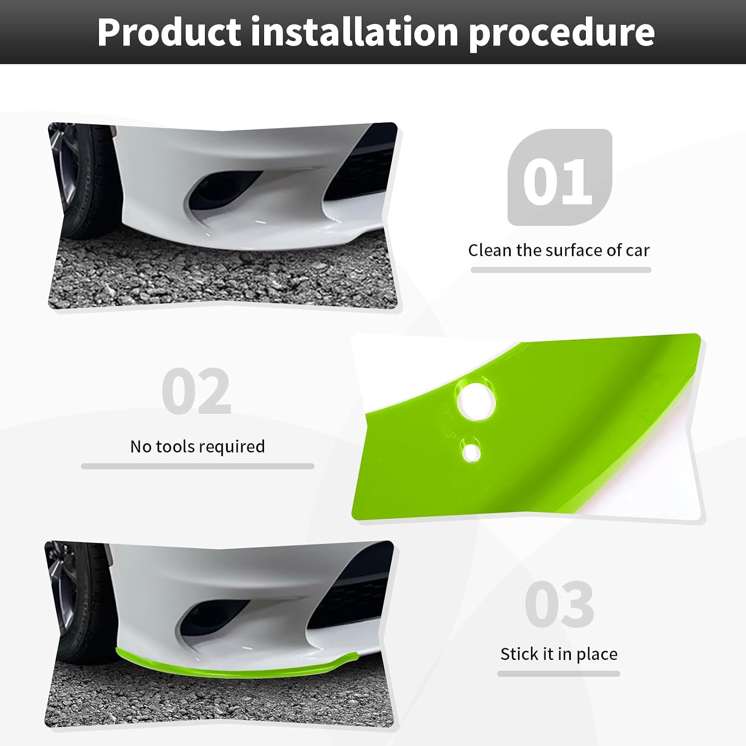 CheroCar color black  Front Bumper Lip Splitter Protector Cover Trim for 2015-2026 Dodge Charger SRT Exterior Accessories Not Fit SXT & Widebody Models