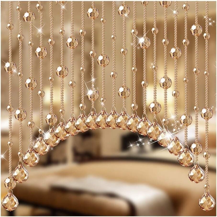 Cortina de cuentas arqueadas cortina de hilo con cuentas de cristal de 120 y 140 cm