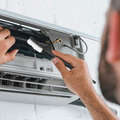 Miniatura 6 de Cepillos de limpieza de nailon de doble extremo, juego de 9, blanco y negro, asas de plástico, ideales para todo tipo de objetos pequeños