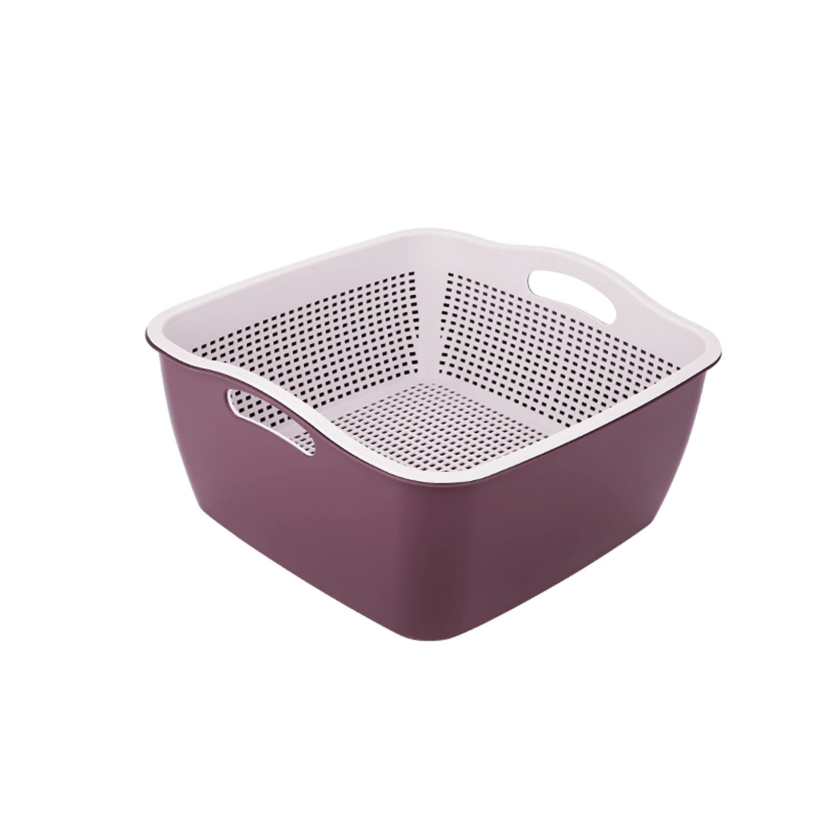 Colador, Colador Colador, Colador Colador Cesta, Fregadero Colador Colador Cesta de drenaje Filtro de colador de frutas y verduras 2 en 1 Cesta de plástico cuadrada for lavado y drenaje de verduras La