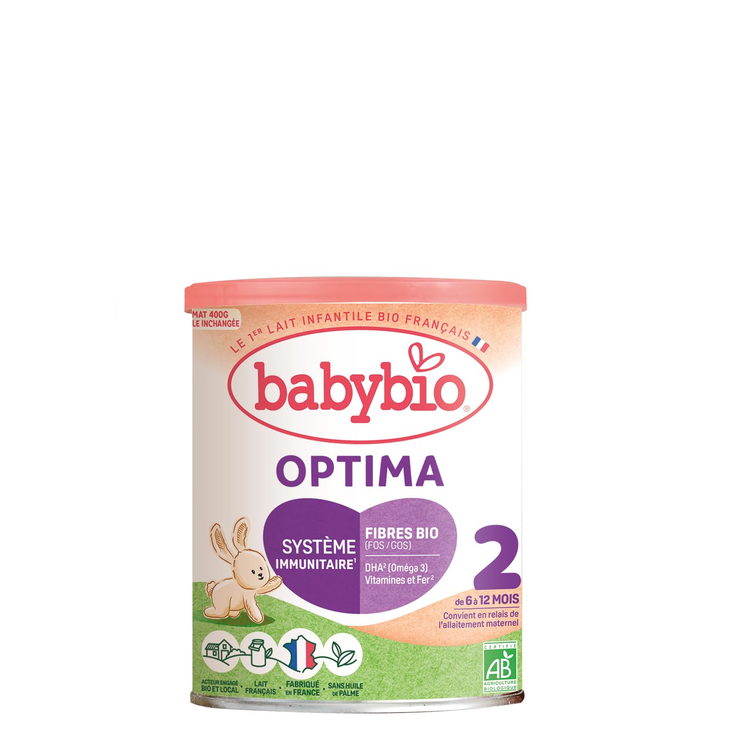 Babybio Laits Infantiles Optima 2 Formule Avec Fibres De 6 À 12 Mois 400g