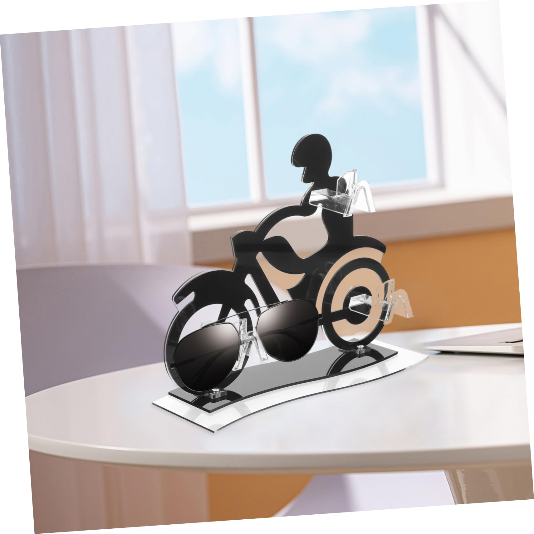 Alipis 2stücke Motorcycle Shaped Eyewear Display Rack Für Sonnenbrillen Und Brillen Stabiler Brillenständer Mit Kreativem Design Für Schaufenster Und Zuhause