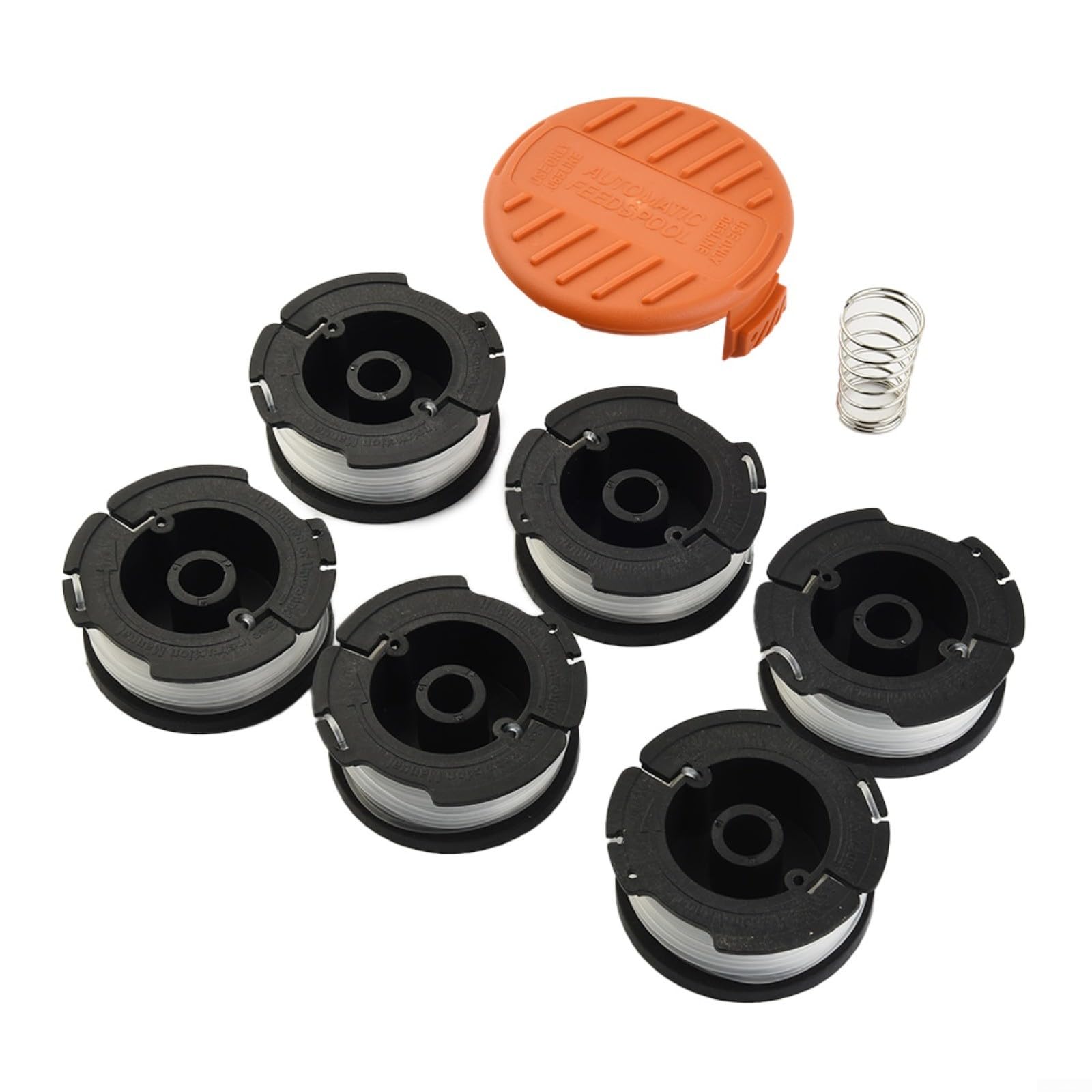 RichVibe Trimmer Spool for Black and Decker GL280 GL230 GL340 GL425 GL430 GL530 GL540 GL545 GL555 GL560 GL850 GLC13 GLC120 GLC2000 Garden Equipment(6X Thread Spool+1X Coil Cap+1X Spring)