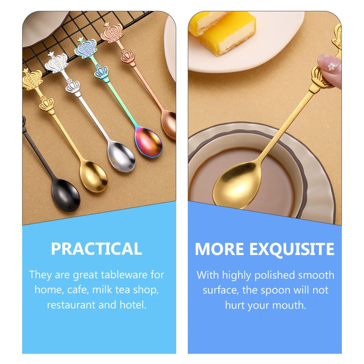 Set 4 Cucchiaini Caff&egrave; A Forma Di Teschio - Acciaio Inox 304 Elegante