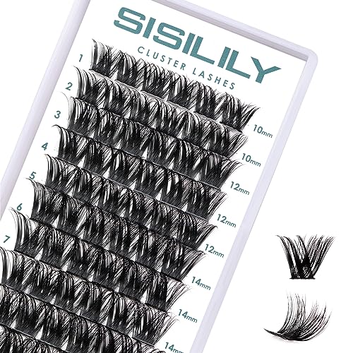 SISILILY Faux Cils Individuel - 72 Pcs Extension Cils 3D Naturel Cluster Lashes Volume Russe DIY Extensions de Cils Réutilisables 0.07mm C D Curl 10-16mm Imperméable Bouquet Faux Cils (DM27-Mix)
