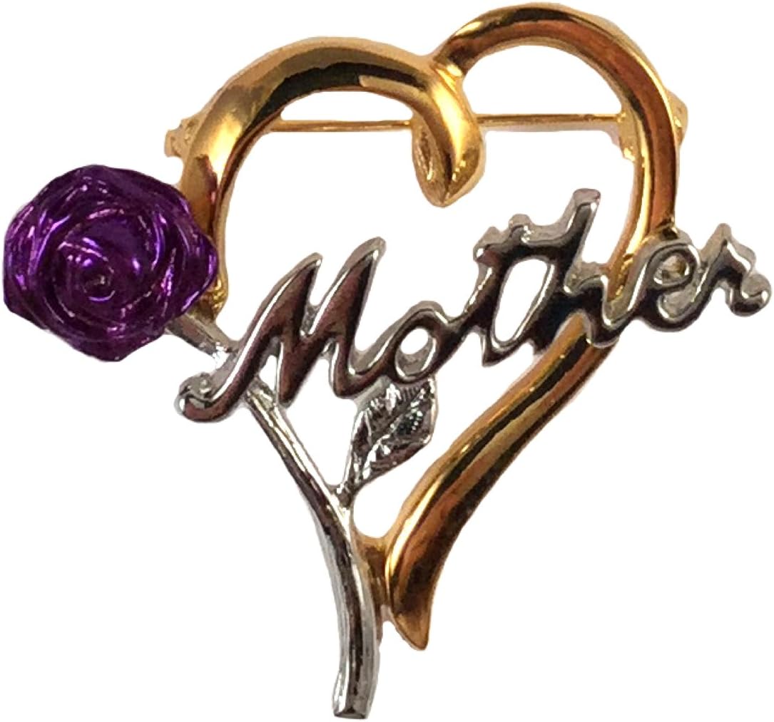 Mother Heart W/Rose Pin