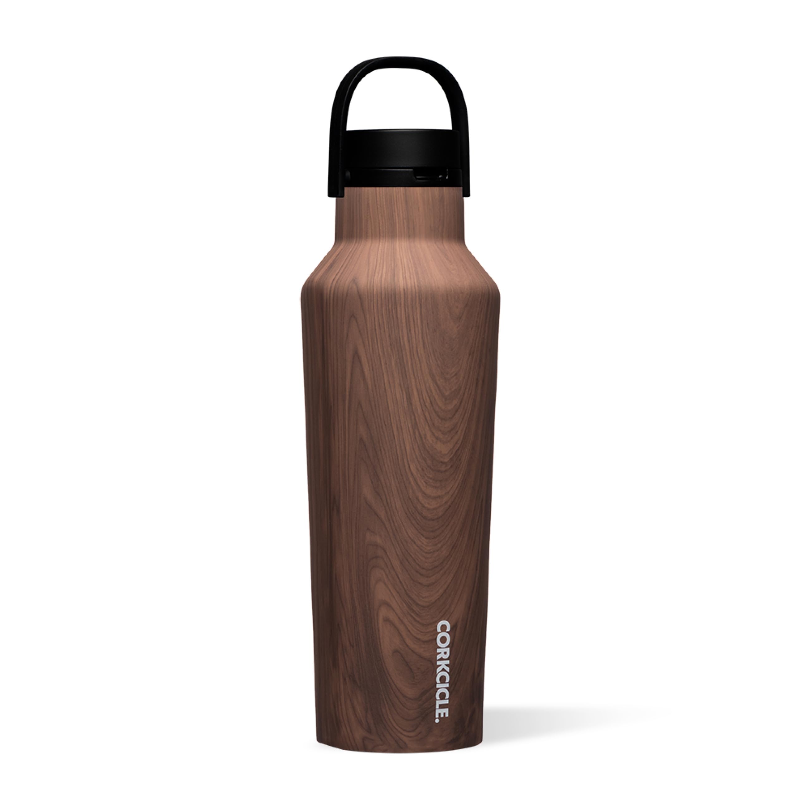 Corkcicle Sport Canteen - Keeps Drinks Cold 25 Hours - Stainless Steel Water Bottle - Triple-Insulated - Spill-Proof - Summer Drinkware Gift - Keeps Drinks Ice Cold - 20 oz - Walnut Wood
