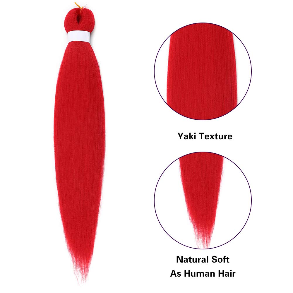 Buy Pre Stretched Braiding Hair 8Packs 26 Inch Long Red Braiding Hair