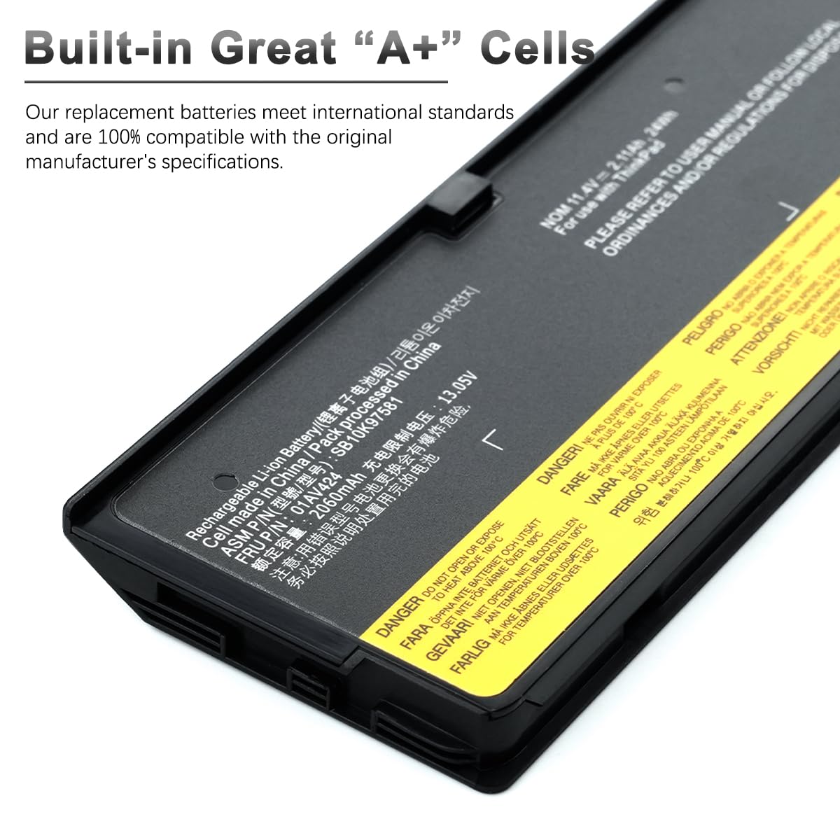 KXRSII Batterie 01AV422 01AV423 24Wh – Pour Lenovo ThinkPad T470 T480 T570 T580 – 11.4V Flat