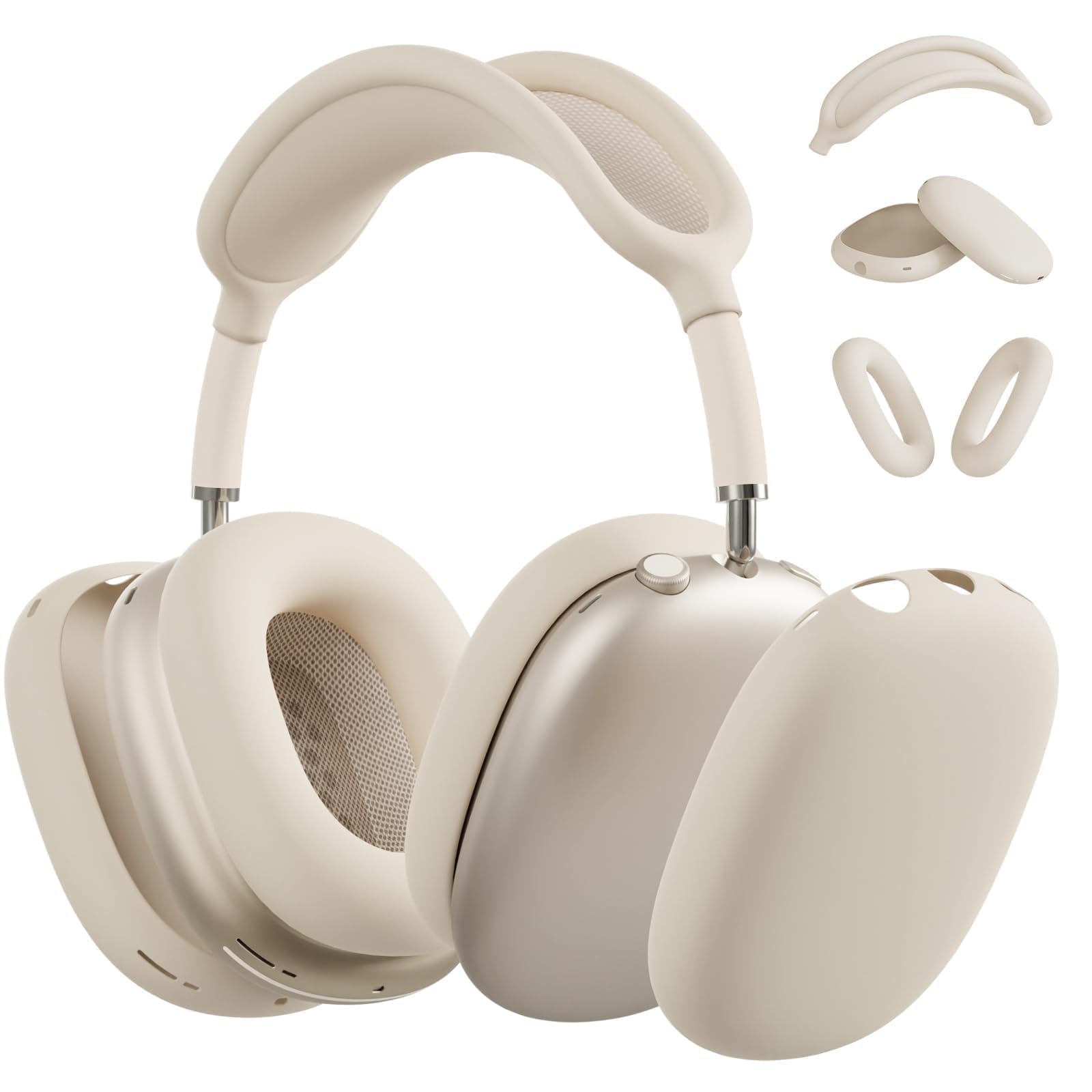 Woyinger Silicone Case Cover for AirPods Max, Ear Pad Case/Ear Cups Cover/Headband Wrap for AirPod Max(USB-C/Lightning)(2024/2020), Anti-Scratch