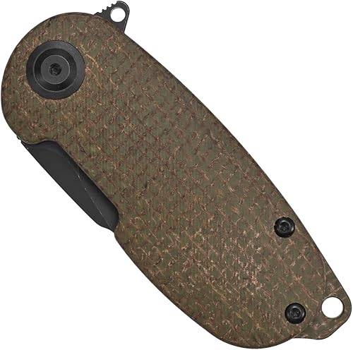 Miniatura 3 de Sitivien Cuchillo plegable de bolsillo ST150, Sandvik 14C28N, hoja negra lavada a la piedra con asas de micarta, cuchillos de herramienta EDC para