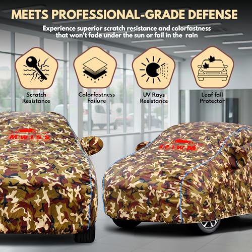 Image of Waterproof Car Cover for Renault Triber | Dustproof, UV & Scratch Resistant Soft Cotton Lining | Triple Stitched, Mirror Pockets & Elastic Hem | Jungle