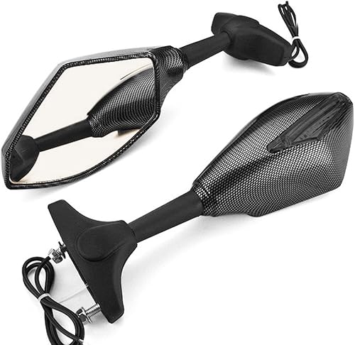 Fibra de carbono integrada ámbar LED señal de giro intermitente retrovisor espejo lateral lente humo para Honda CBR 600 929 954 1000 XX RR F1 F4 F4i